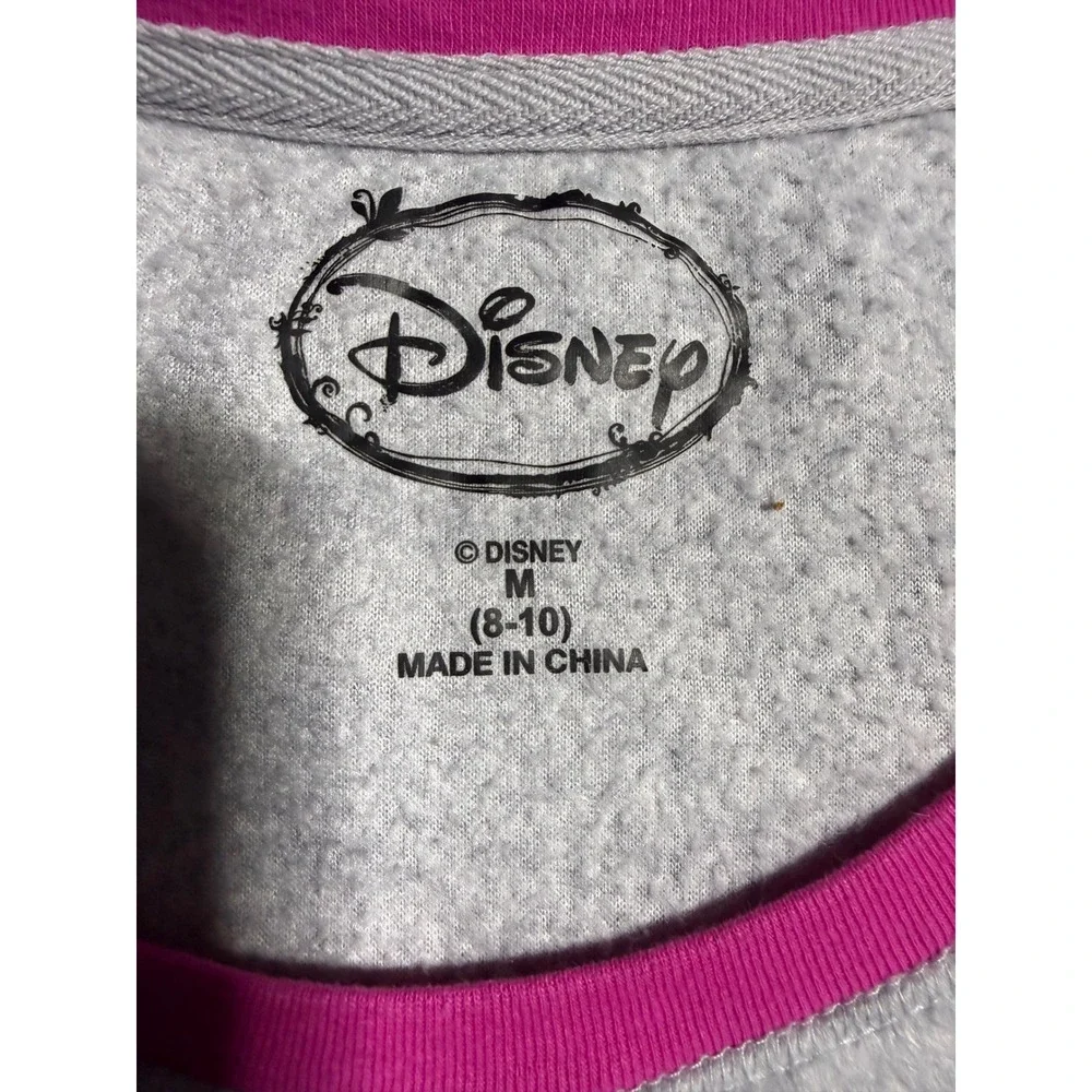 Disney Pajama Top Girls Size M 8-10 Gray Good Minnie Mouse Fleece Long Sleeve